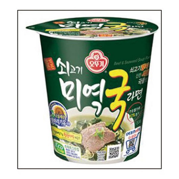 ⓢ[별도배송]쇠고기 미역국 라면 작은컵(60g*15개/BOX/오뚜기)