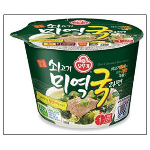 ⓢ[별도배송]쇠고기 미역국 라면 큰컵(100g*12개/BOX/오뚜기)