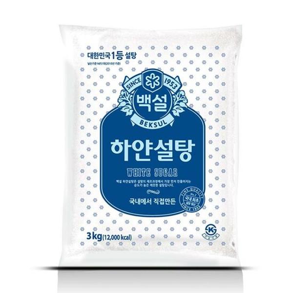 ⓣ[별도배송]하얀설탕 3kg(6개/박스/CJ)