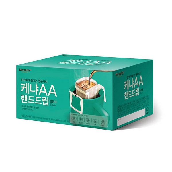 ⓢ케냐AA 핸드드립 블랜드 원두커피(핸드드립/8gx24T/한국맥널티)