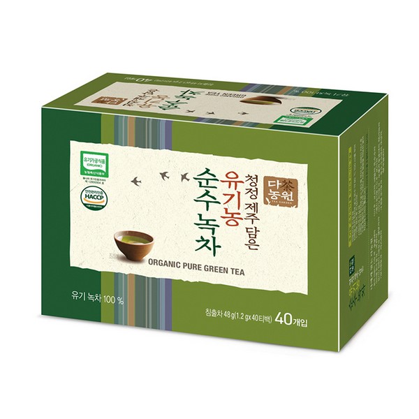 ⓢ청정제주담은유기농순수녹차(1.2g*40T/다농원)