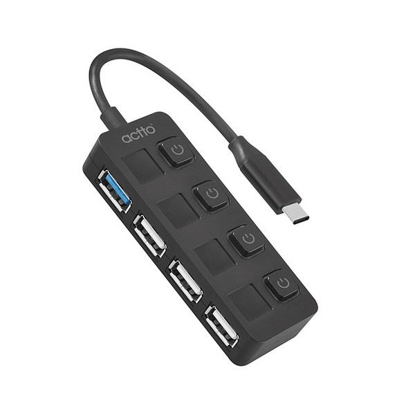 ⓢ온오프 타입C USB 3.2 Gen1허브(HUB-41/블랙/actto)