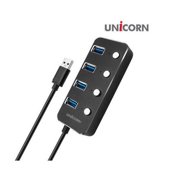 ⓢ무전원 USB 3.0 4포트허브(TH-4000S/블랙/유니콘)