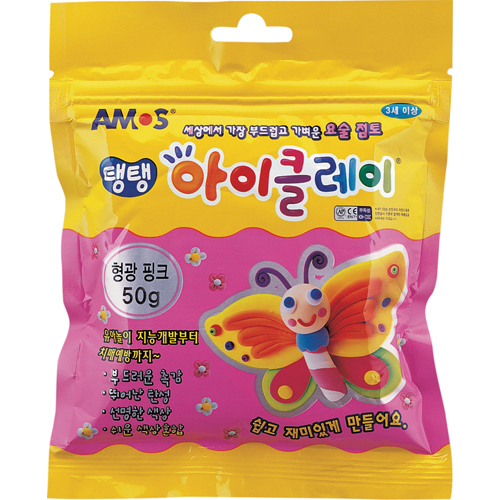 ⓢ탱탱 아이클레이 파우치 형광핑크(50g)