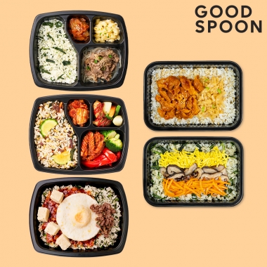 굿스푼 비빔밥 도시락 5종 5팩 야채 나물밥 덮밥 맛있는 한식 배달 간편 관리 식단