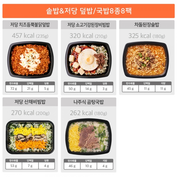 굿스푼 당뇨식단 솥밥 3종 6팩 양많은 간편 고기 덮밥 잡곡밥 곤약밥