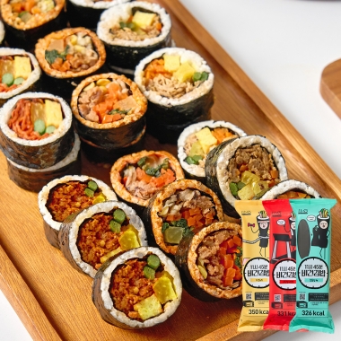 굿스푼 간편 저당 김밥 6종 6팩 세트 현미 전복 냉동 간편식 곤약볶음밥 비건 식단