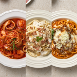 [굿스푼 분식세트] 파스타 3종+치즈 떡볶이+치즈 감자 핫도그 3종 라구 투움바 토마토