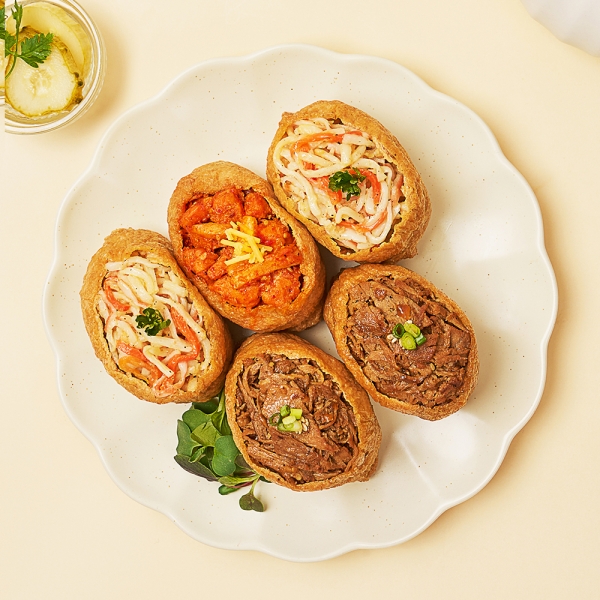 굿스푼 저당 두부 유부초밥 210g 3종 3팩 치즈불닭 크래미 불고기 두부밥 양많은 토핑