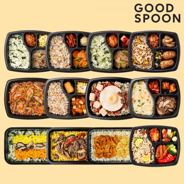굿스푼 도시락 나물 비빔밥 12팩 맛있는 밥 반찬 건강한 영양 관리 음식 간편 식단