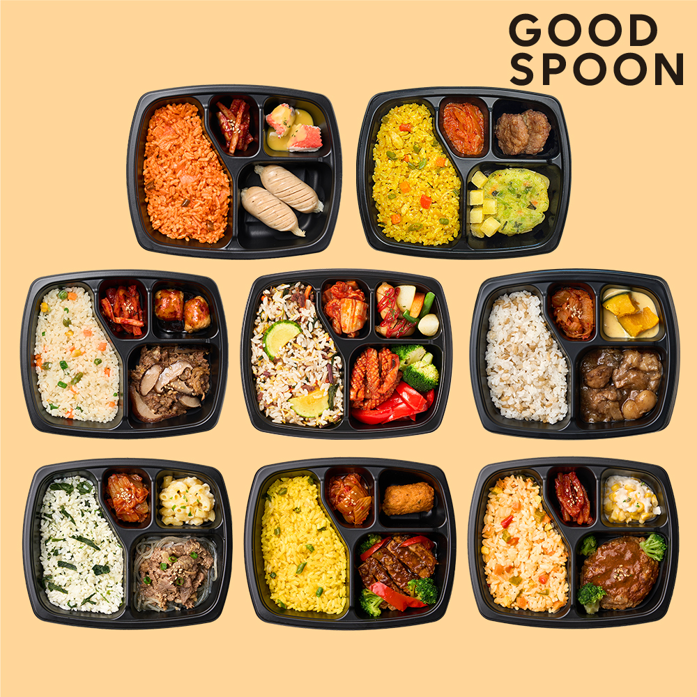 굿스푼 도시락 1주 한끼 집중관리 식단 8종 8팩 맛있는 현미밥 닭가슴살 스테이크 건강식 냉동 배달