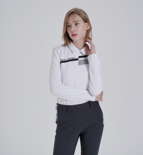 크레이지어페럴 CRAZY Apparel 여성 ECO 사선레터링 기능성 카라티셔츠 CZW-T2155