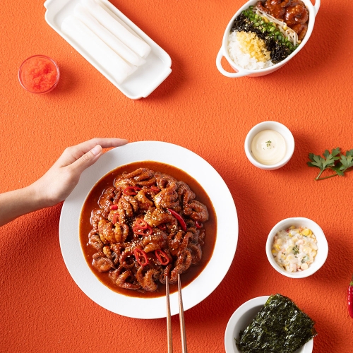 얼짱쭈꾸미 350g 덜매운맛 양념 쭈꾸미 볶음 밀키트 캠핑 음식