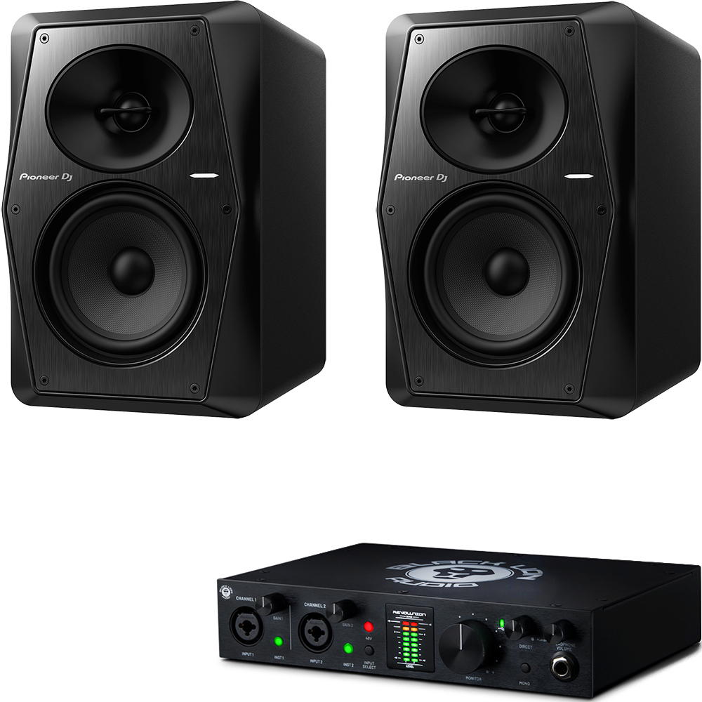 Black Lion Audio Revolution 2x2 + Pioneer VM50 Black 1조2개 | MICtech TRS-XLR 1.5m 2개 포함. 스피커패드포함