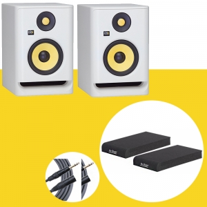 KRK ROKIT7 G4 White 1조2개+ 1.5m케이블+ OnStage스피커패드 | 220V 정식수입품