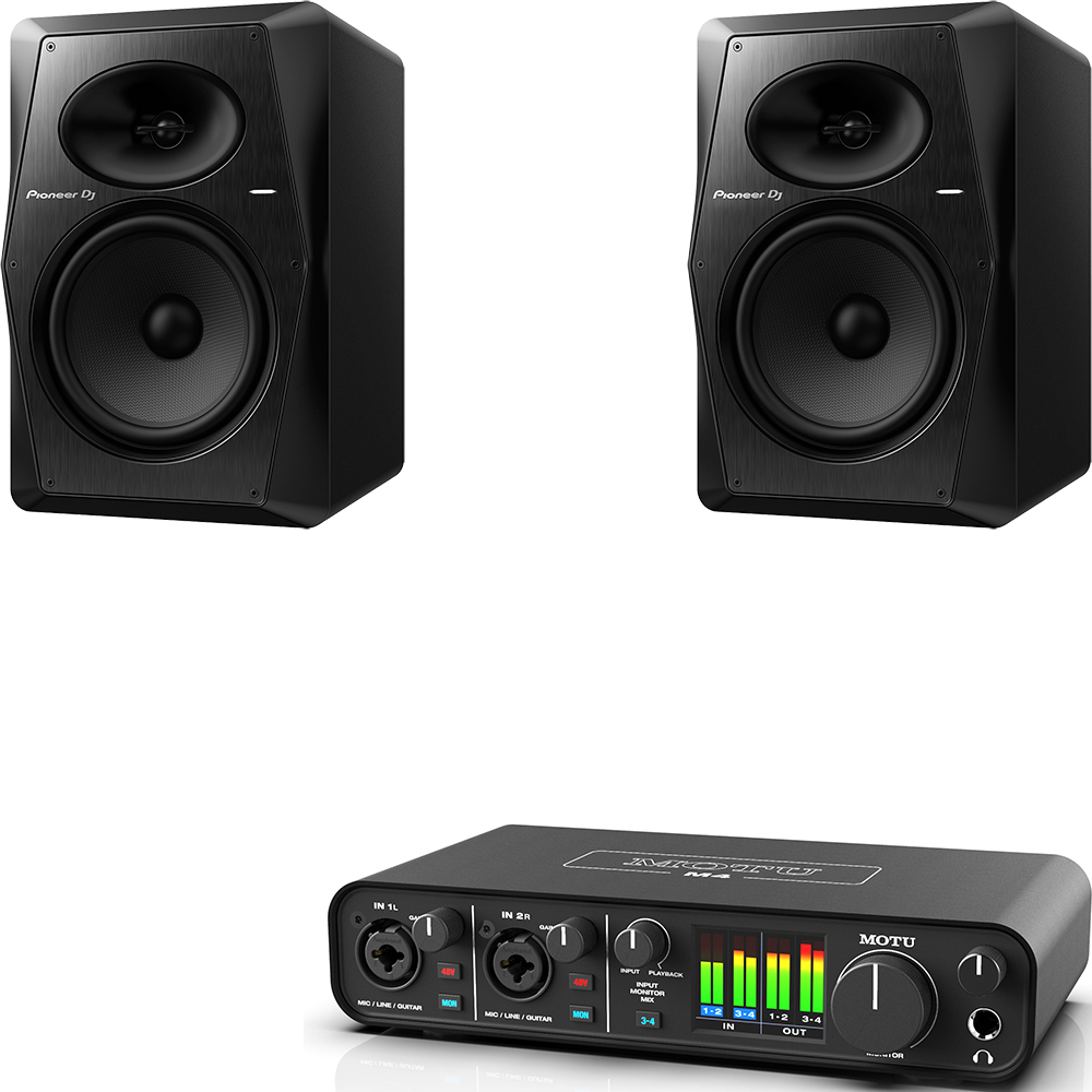 MOTU M4 + Pioneer VM80 Black 1조2개 | MICtech TRS-XLR 3m포함 | CubasePro 마우스패드증정 | 정식수입품