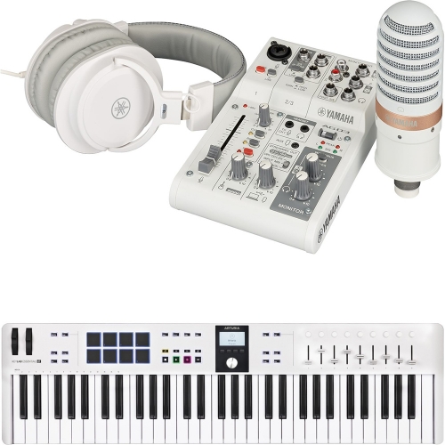 Yamaha AG03MK2 LSPK (라이브스트리밍팩) 하얀색 +  KeyLab Essential61MK3 WHITE 하얀색 | 정식수입품