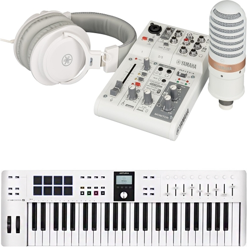 Yamaha AG03MK2 LSPK (라이브스트리밍팩) 하얀색 +  KeyLab Essential49MK3 WHITE 하얀색 | 정식수입품