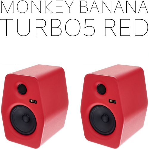 Monkey Turbo5 Red 1조2개 | SPDIF지원 모니터스피커 | 24bit 192kHz 지원 | 정식수입품 | 리뷰포함