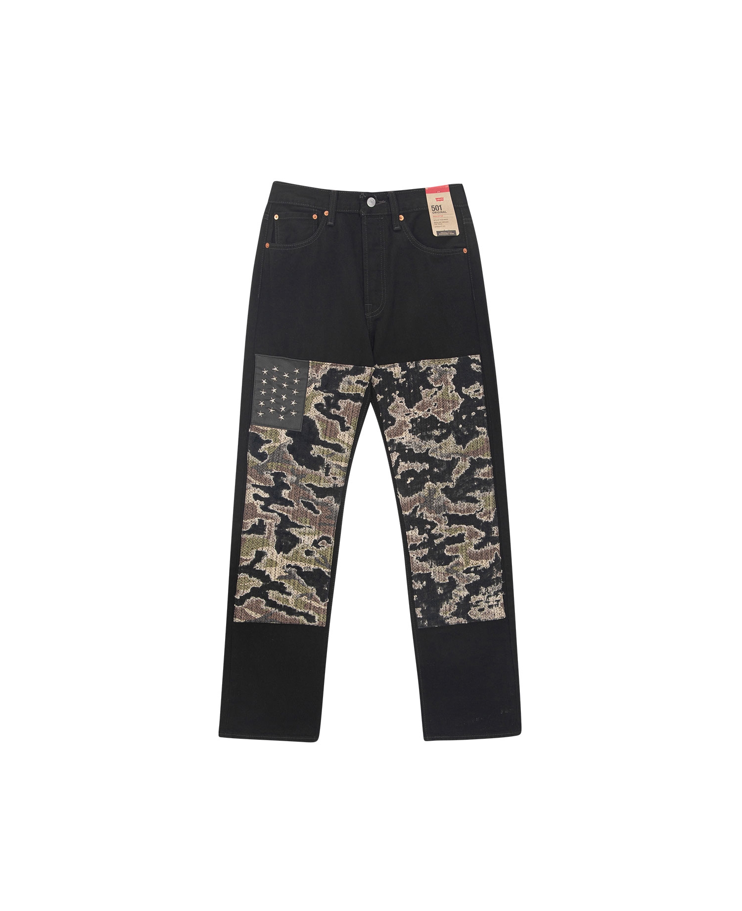 CAMO US FLAG EMBROIDERED LEVI'S 501_BLACK