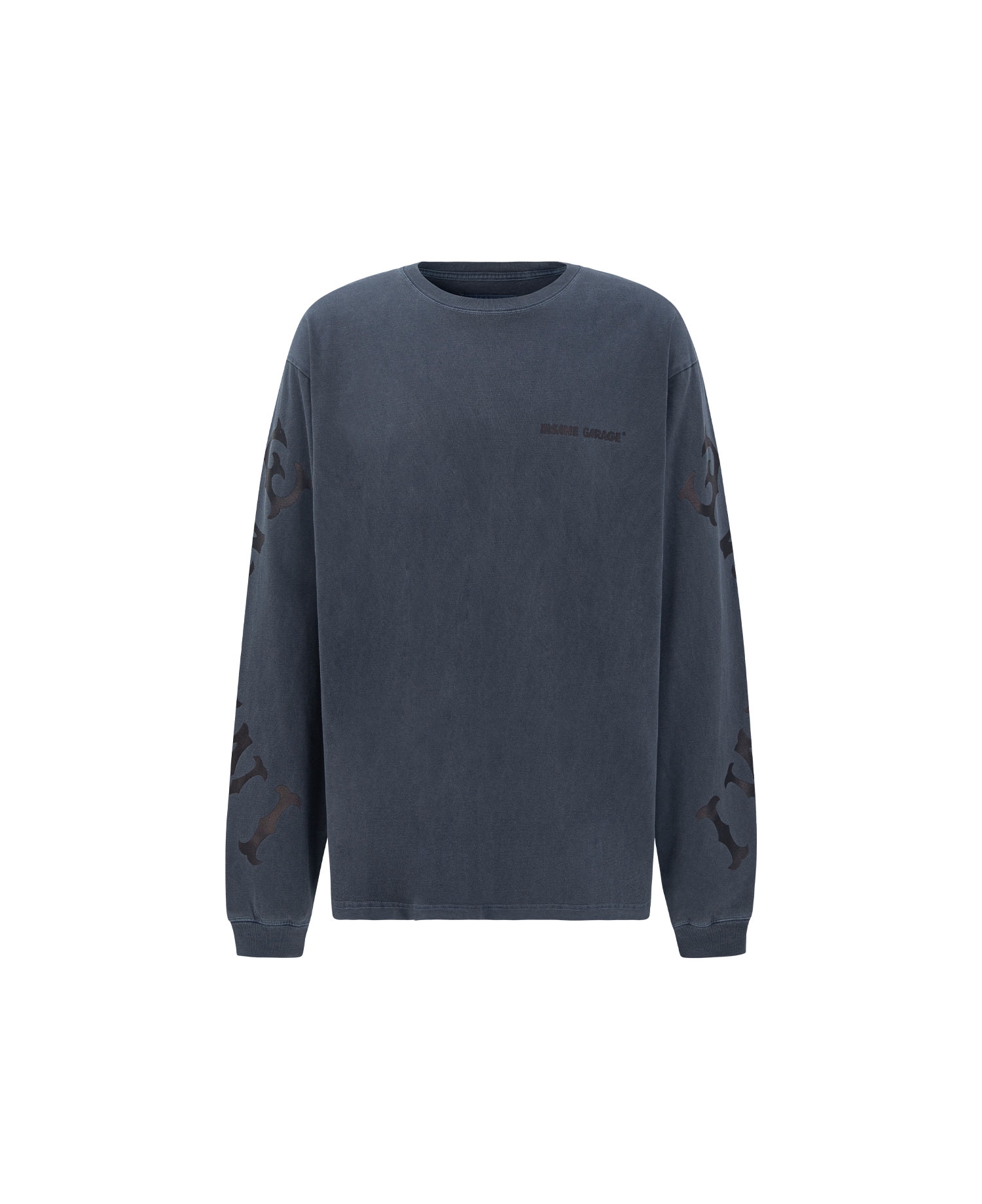 GARMENT DYE GRAPHIC LONG SLEEVE_NAVY