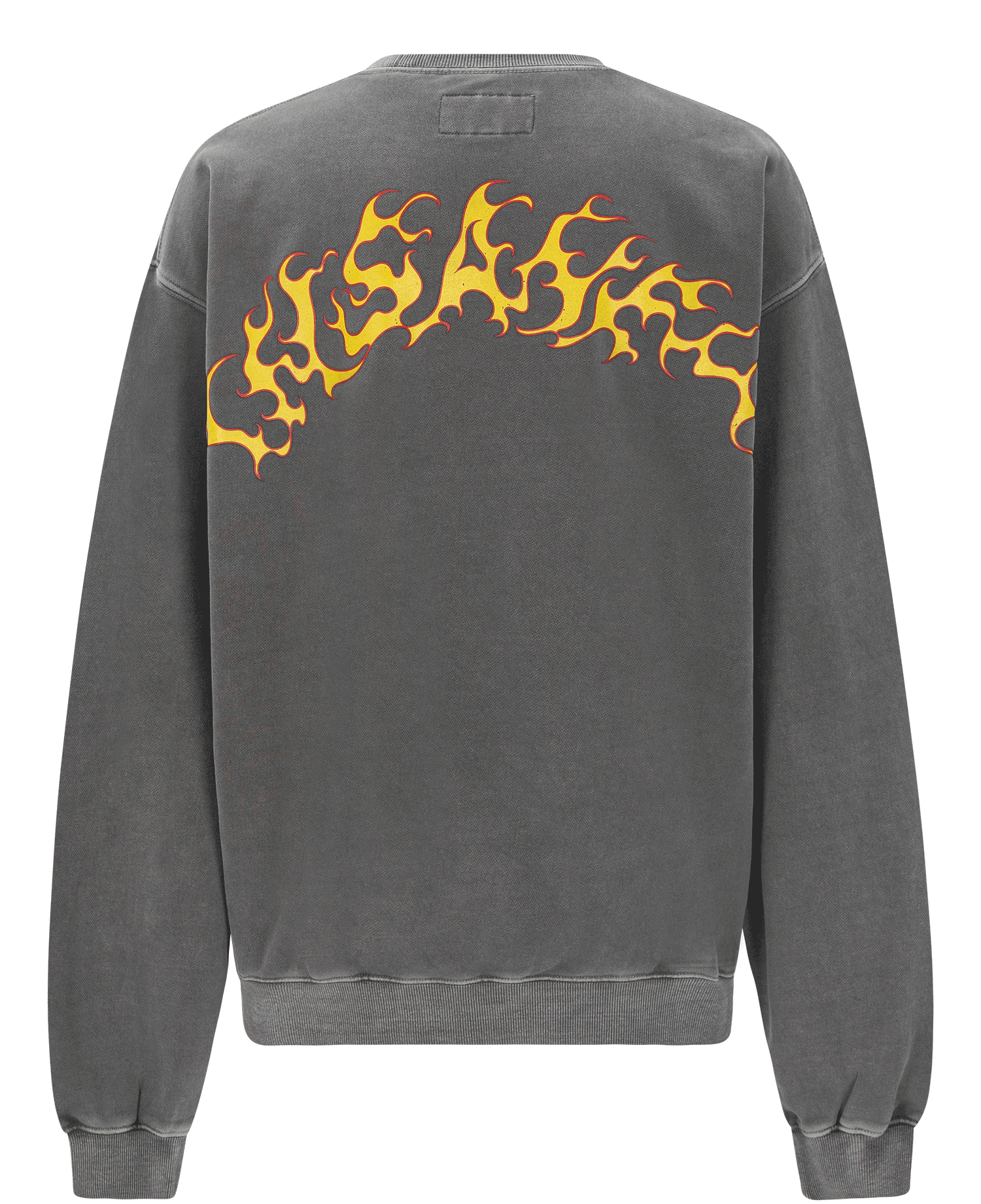 GARMENT DYE GRAPHIC SWEAT SHIRT_CHARCOAL