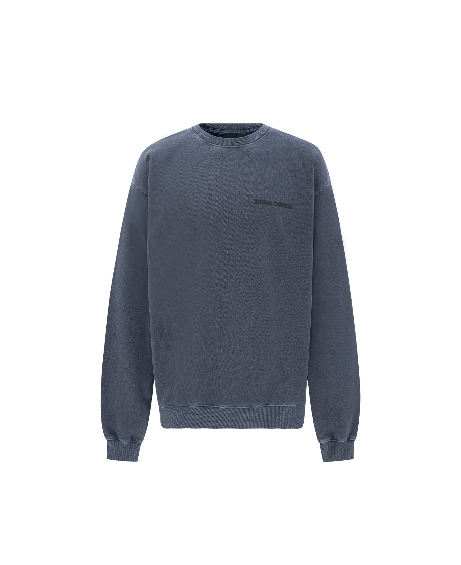 GARMENT DYE GRAPHIC SWEAT SHIRT_NAVY