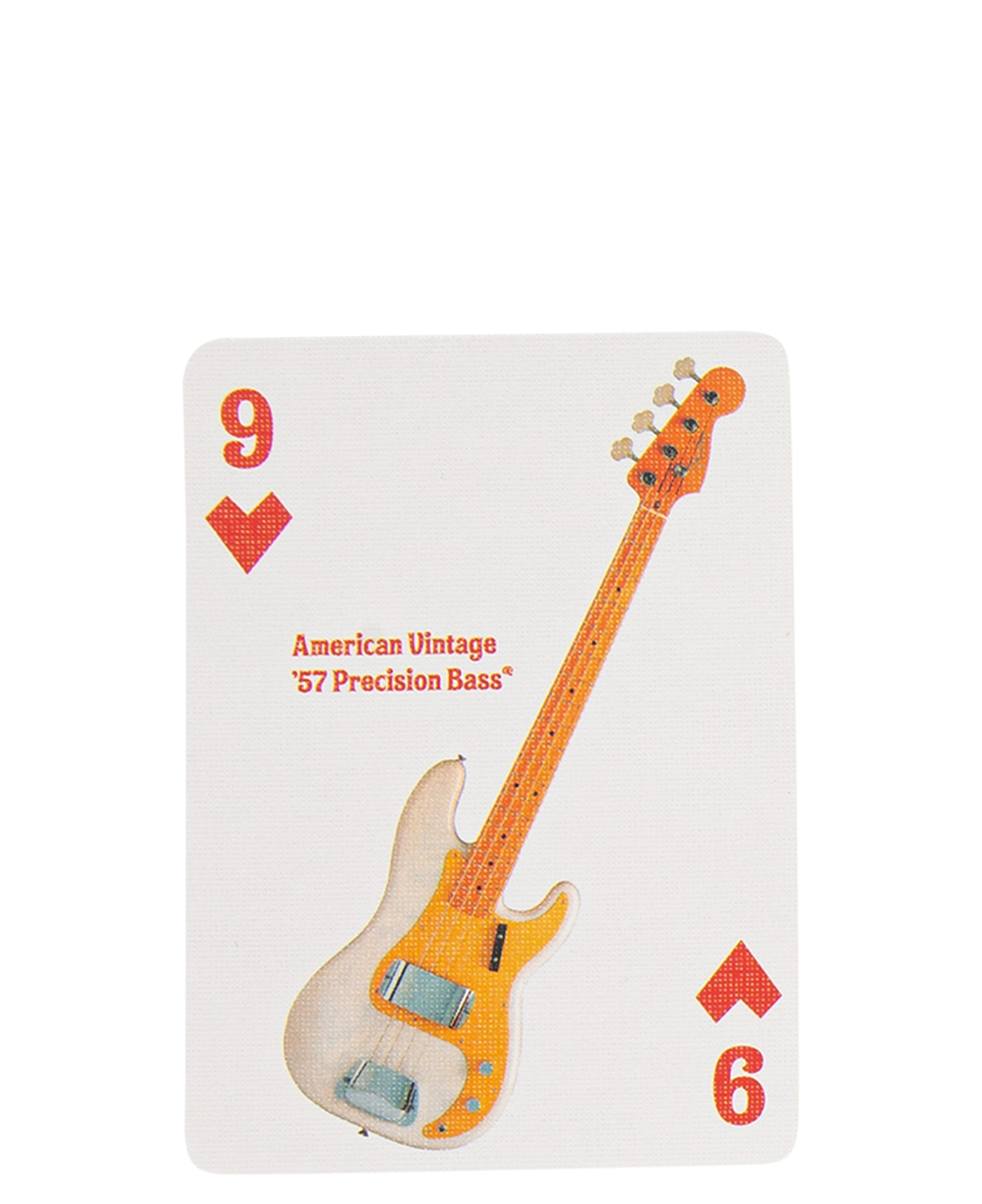 VINTAGE FENDER POCKER CARD HEART 9_WHITE