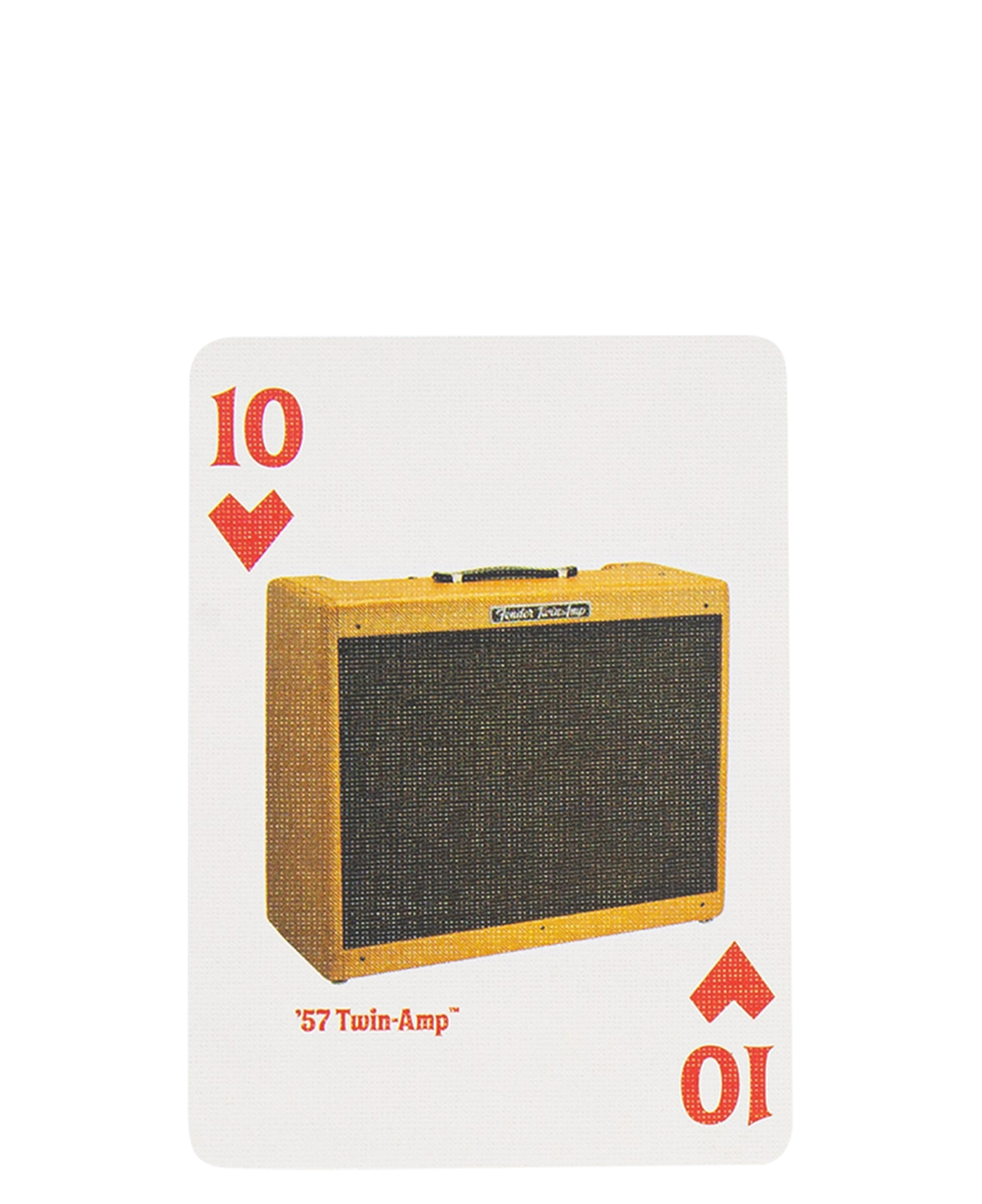 VINTAGE FENDER POCKER CARD HEART 10_WHITE