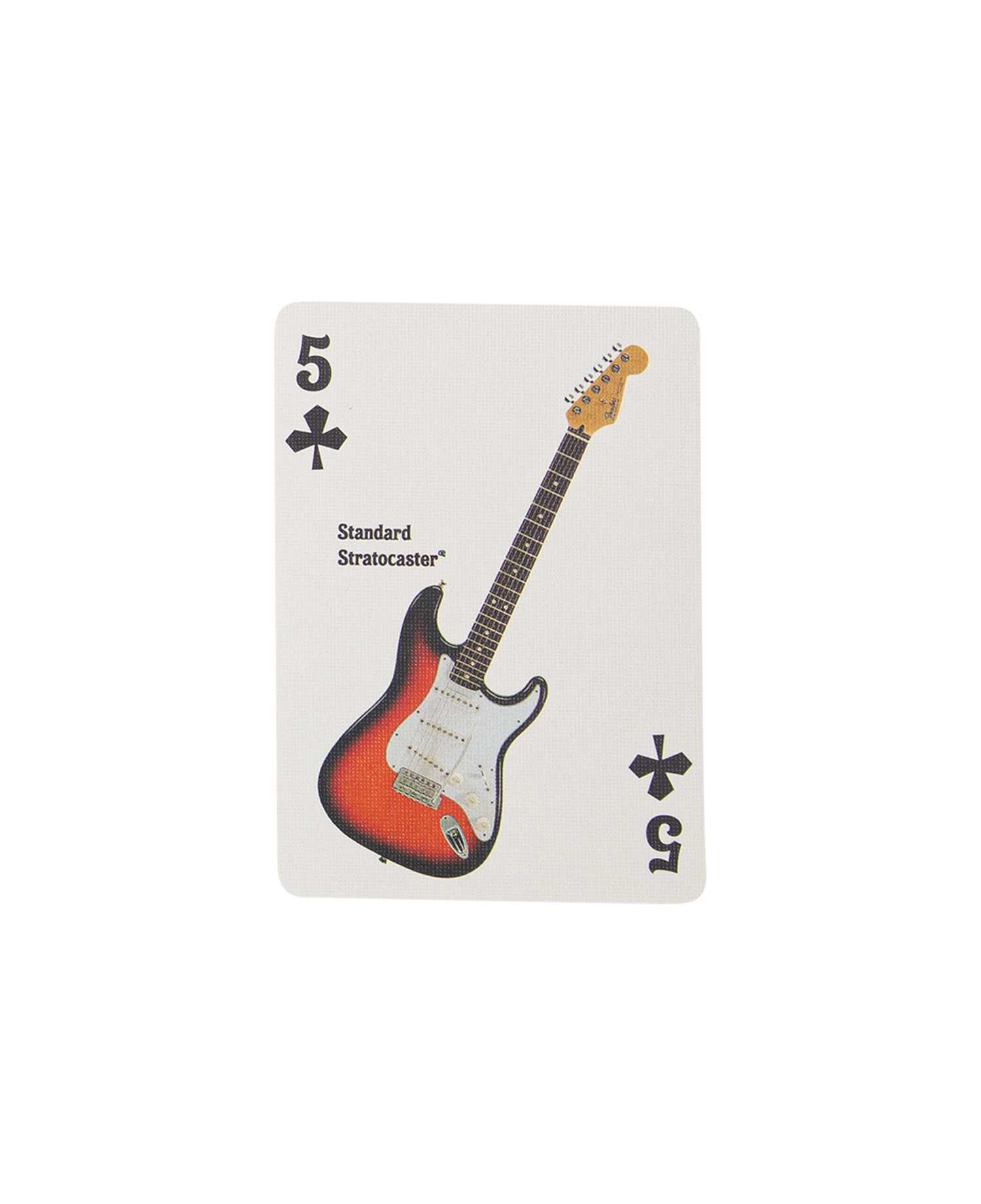 VINTAGE FENDER POCKER CARD CLOVER 5_WHITE