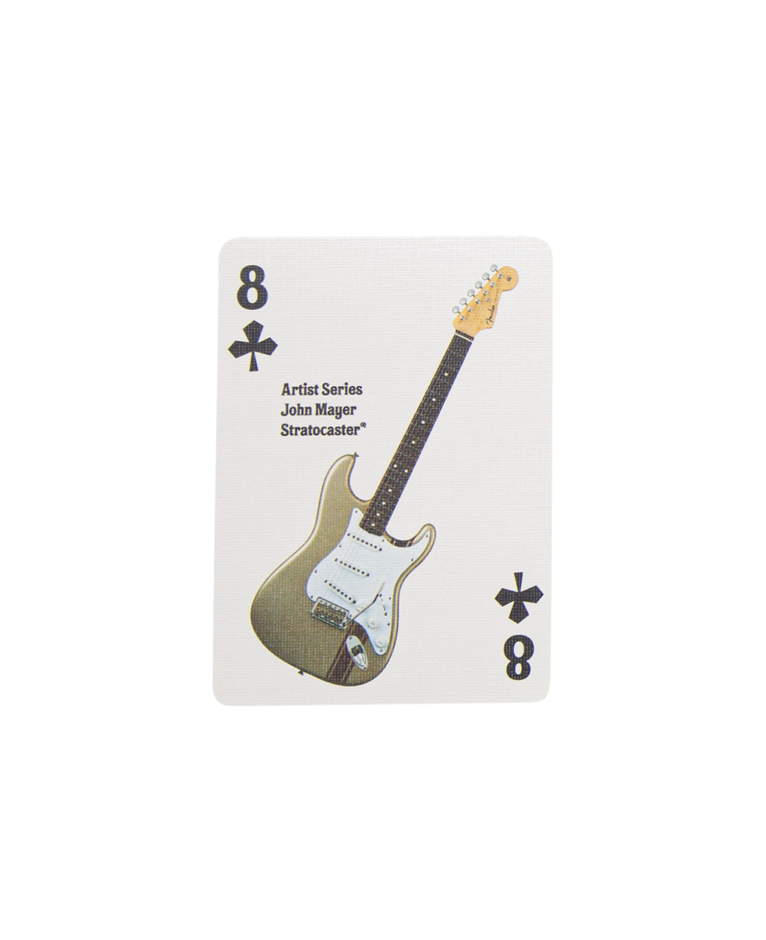 VINTAGE FENDER POCKER CARD CLOVER 8_WHITE