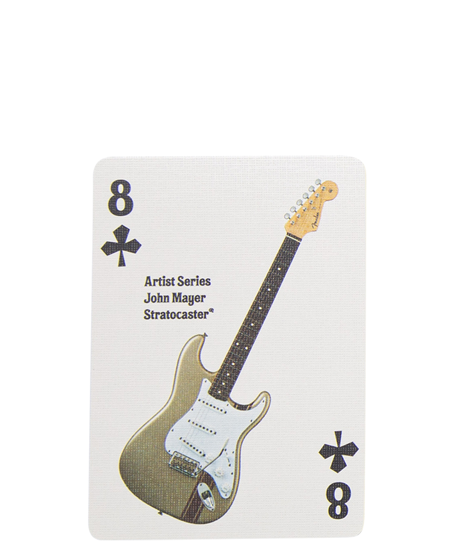 VINTAGE FENDER POCKER CARD CLOVER 8_WHITE