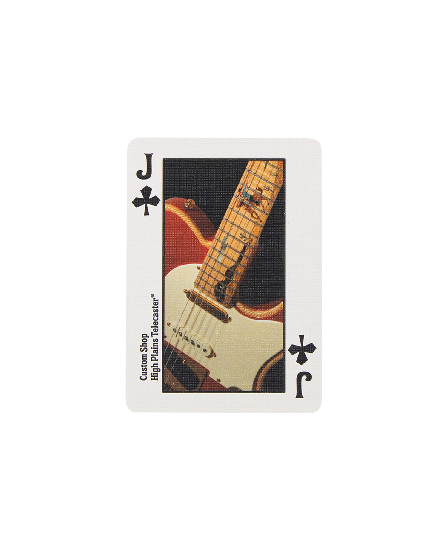 VINTAGE FENDER POCKER CARD CLOVER JACK_WHITE