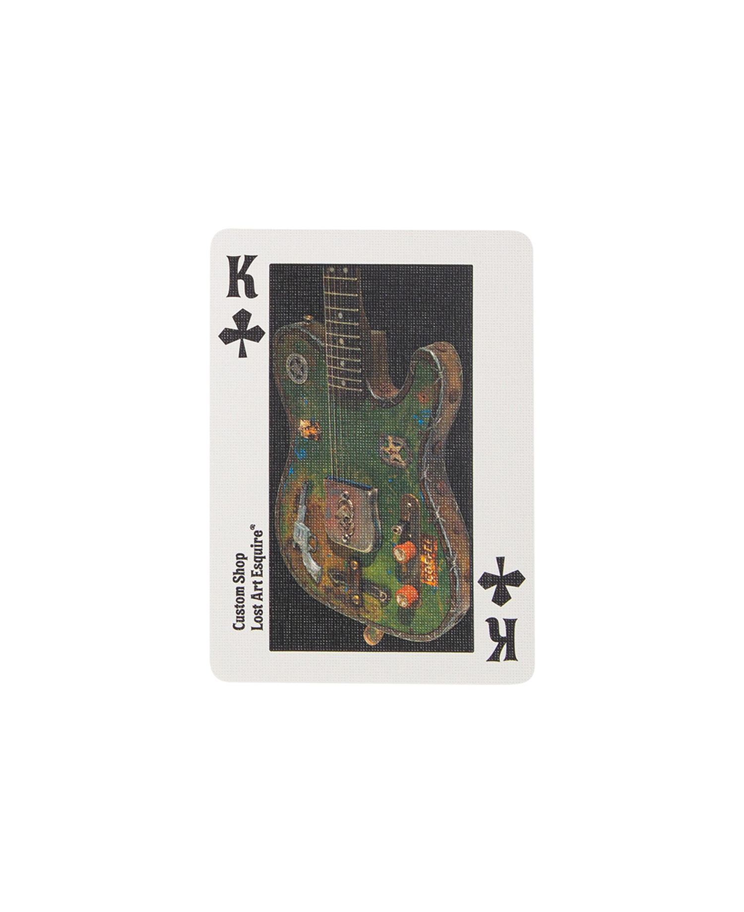 VINTAGE FENDER POCKER CARD CLOVER KING_WHITE