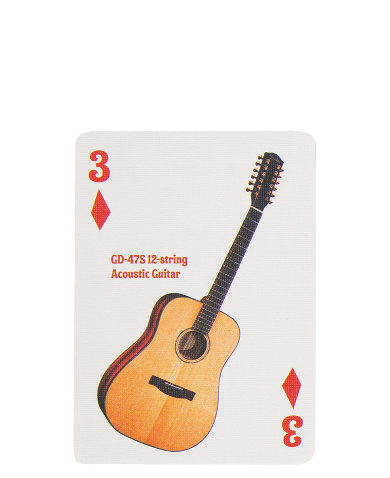 VINTAGE FENDER POCKER CARD DIAMOND 3_WHITE