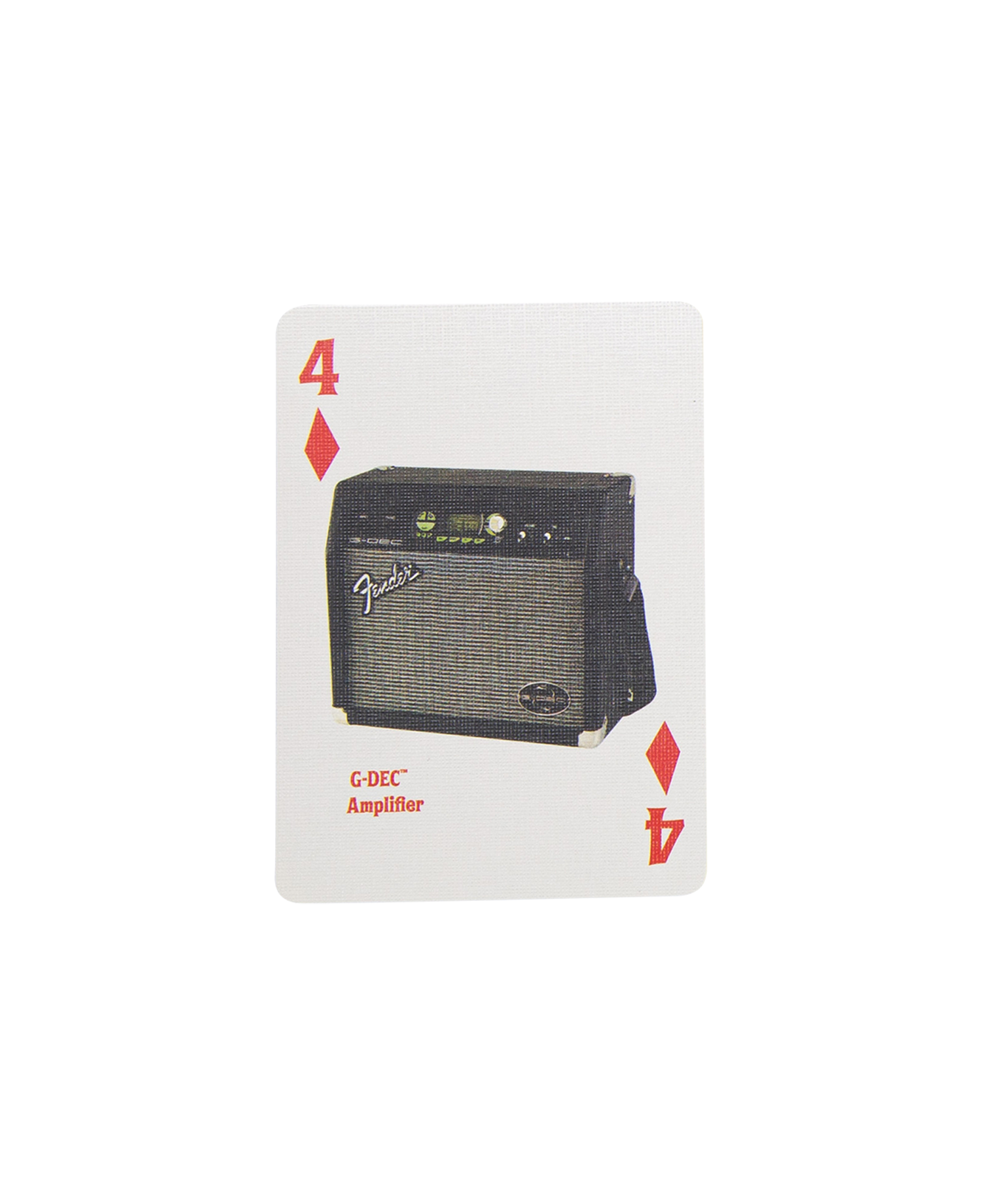 VINTAGE FENDER POCKER CARD DIAMOND 4_WHITE