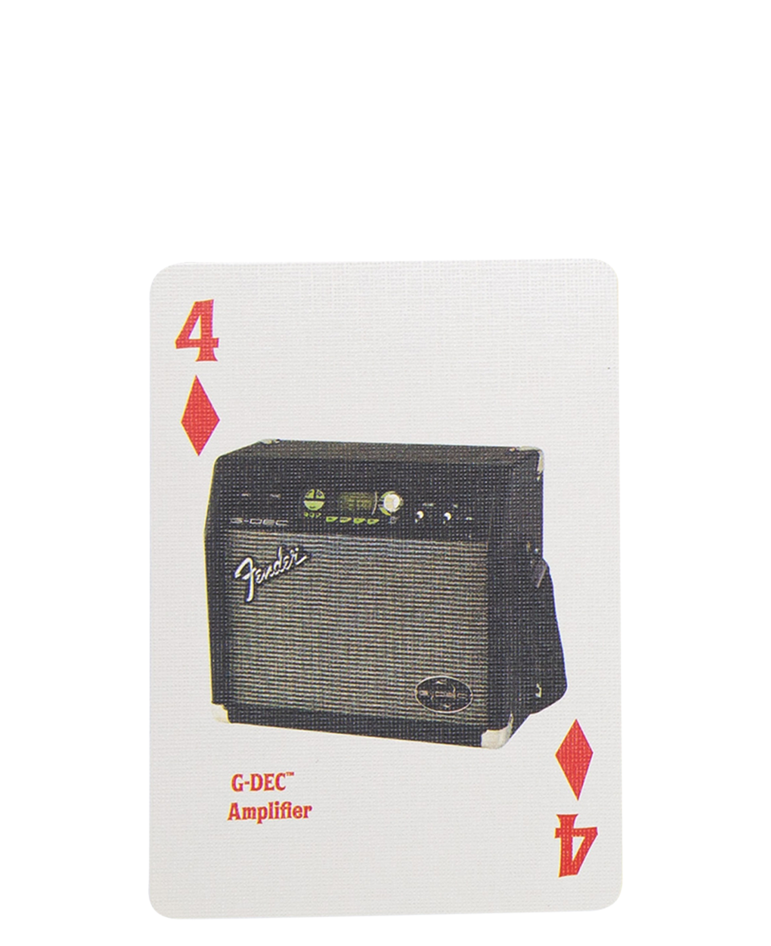 VINTAGE FENDER POCKER CARD DIAMOND 4_WHITE