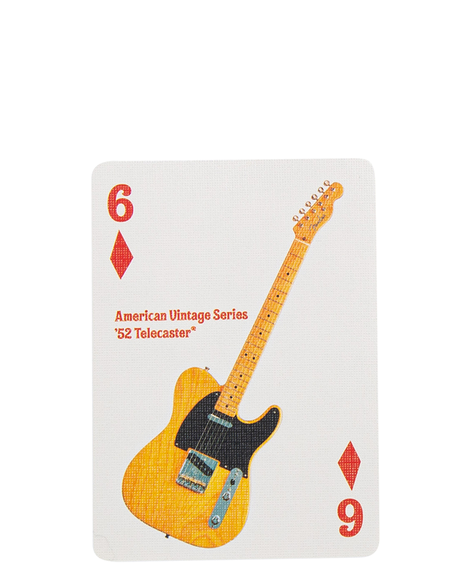 VINTAGE FENDER POCKER CARD DIAMOND 6_WHITE