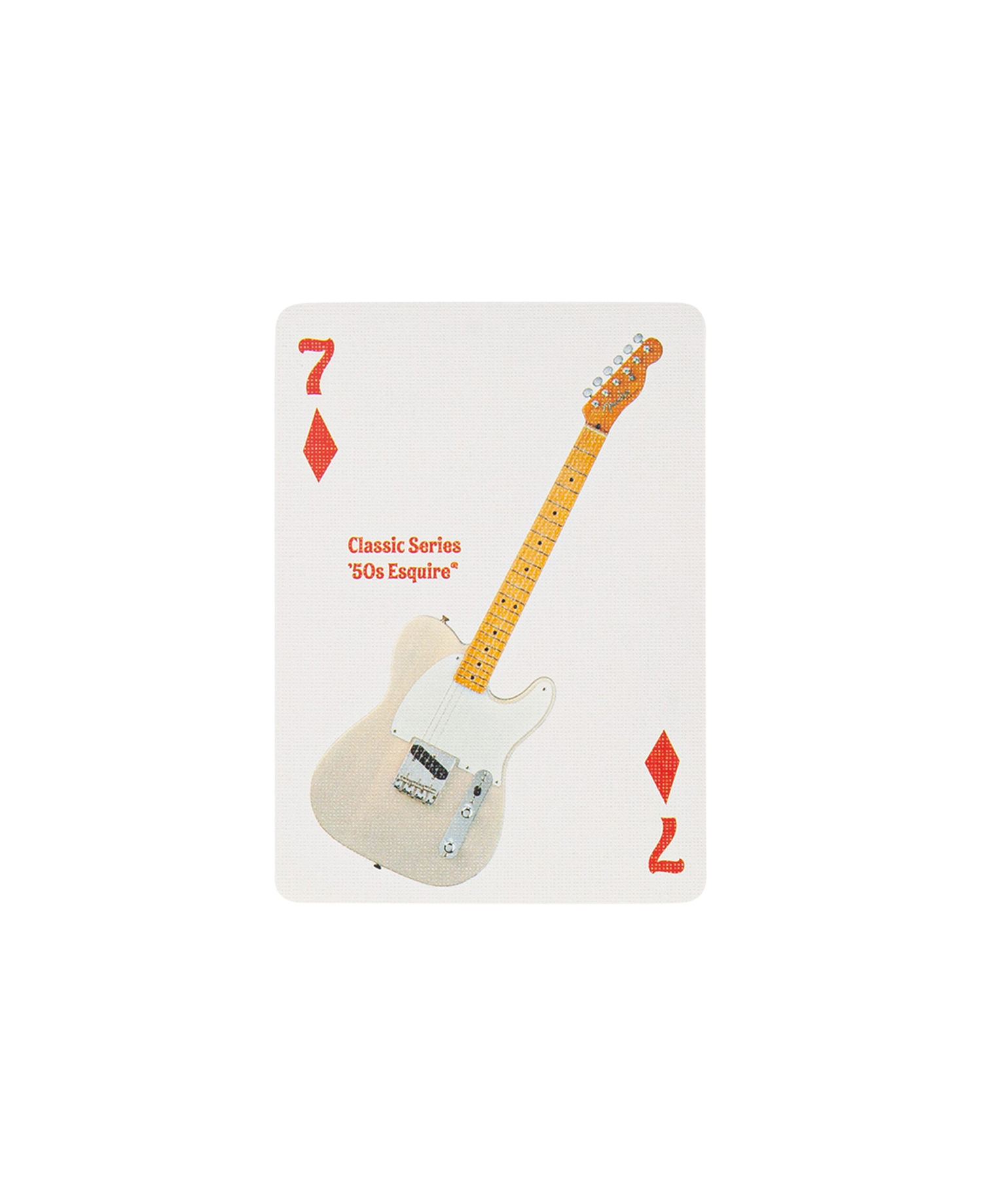 VINTAGE FENDER POCKER CARD DIAMOND 7_WHITE