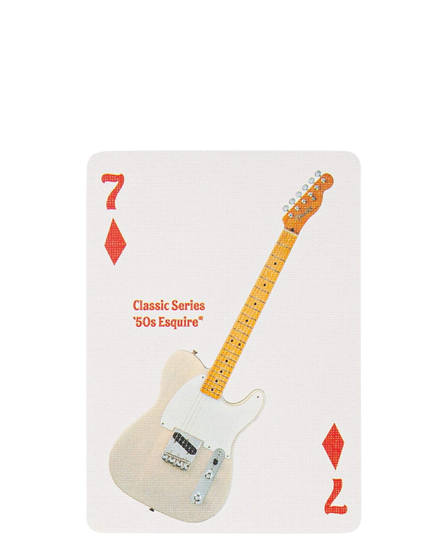 VINTAGE FENDER POCKER CARD DIAMOND 7_WHITE