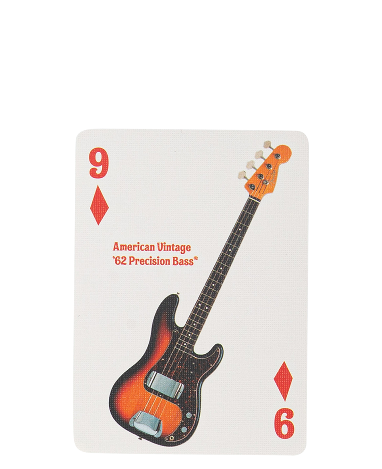 VINTAGE FENDER POCKER CARD DIAMOND 9_WHITE