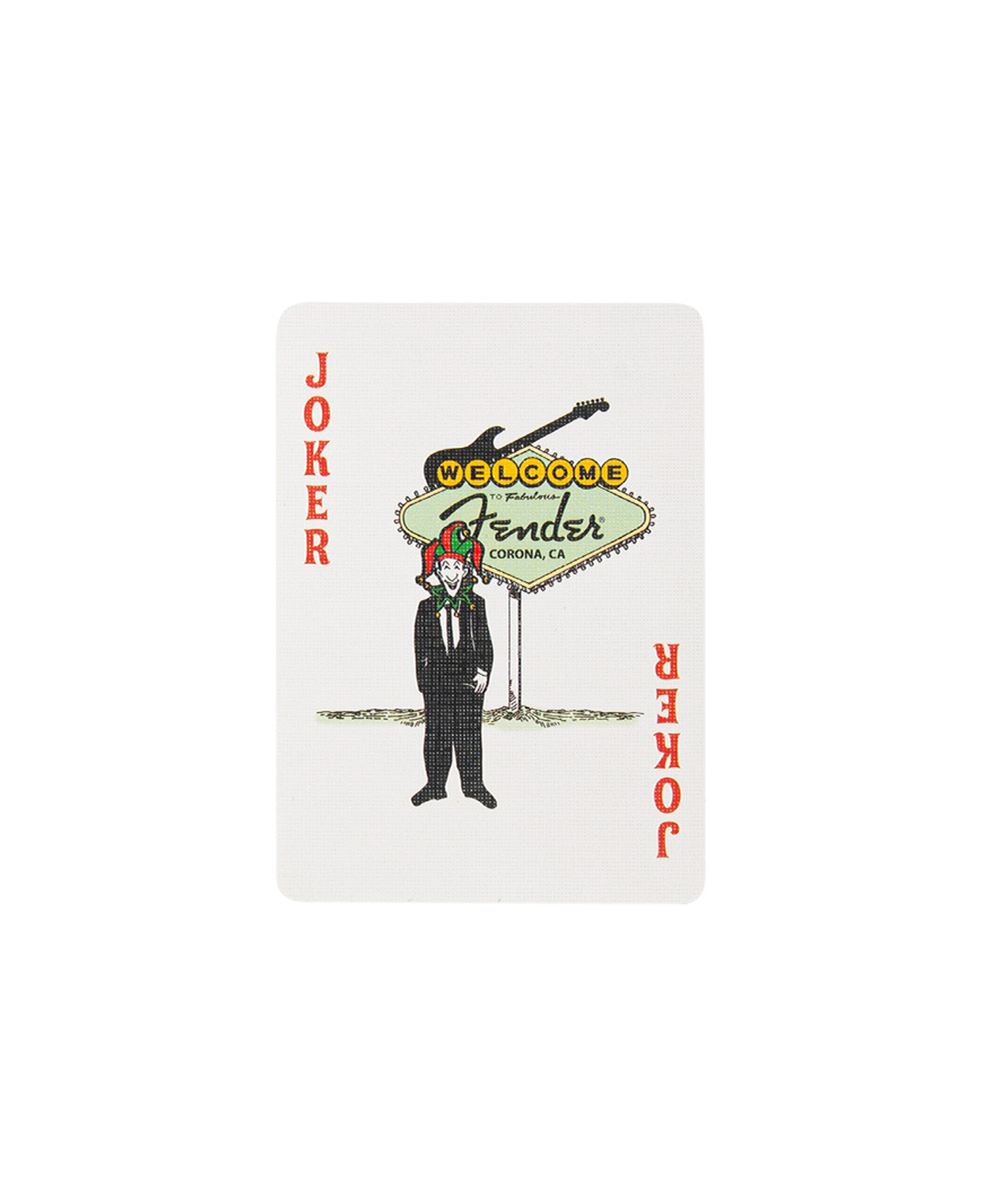 VINTAGE FENDER POCKER CARD JOKER_WHITE