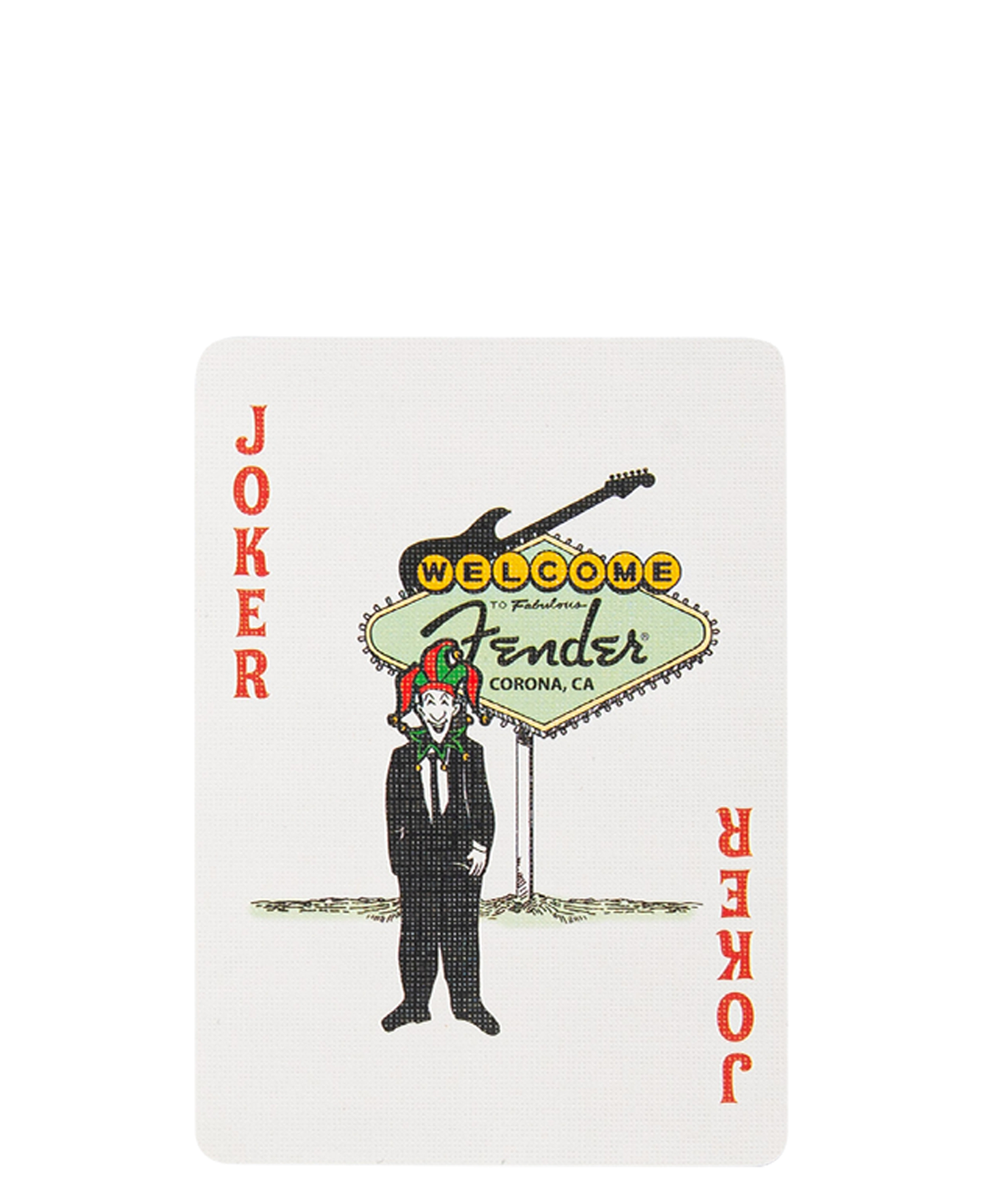 VINTAGE FENDER POCKER CARD JOKER_WHITE