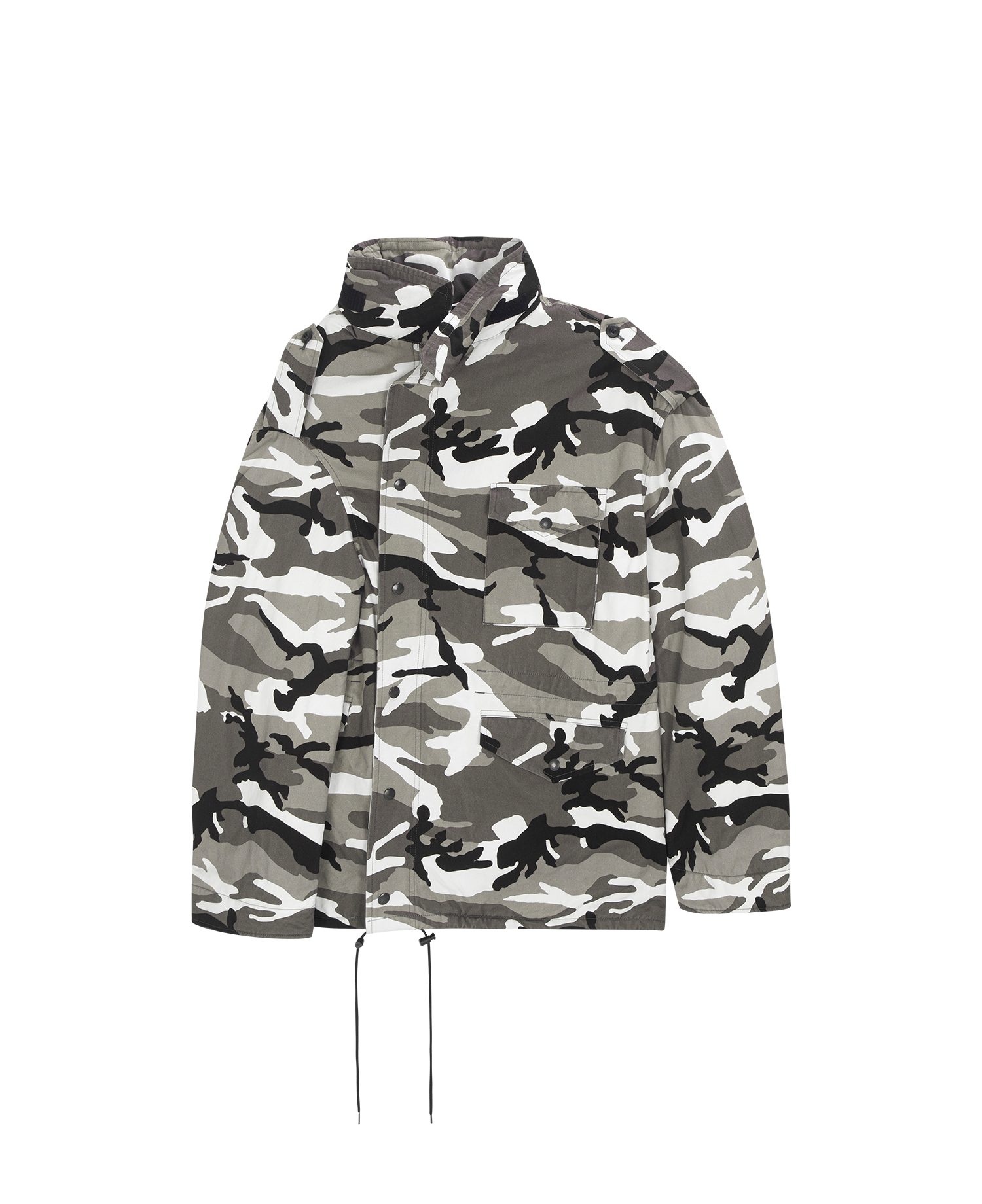 OFF-SHOULDER CAMOFLAUGE MILITARY PARKA_MULTI