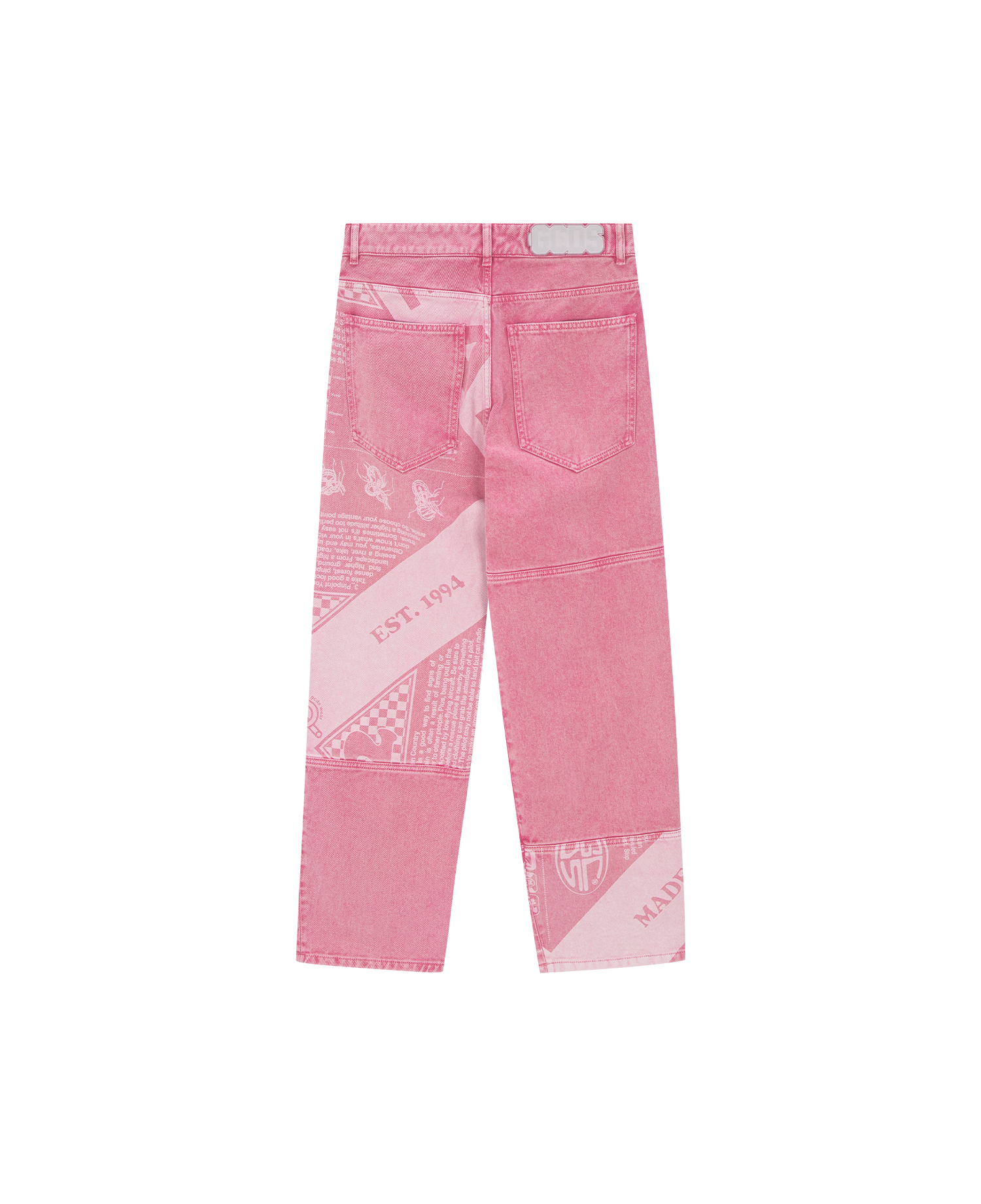 OVERDYED UNIVERSAL FLAG ULTRAWIDE DENIM PANTS_PINK