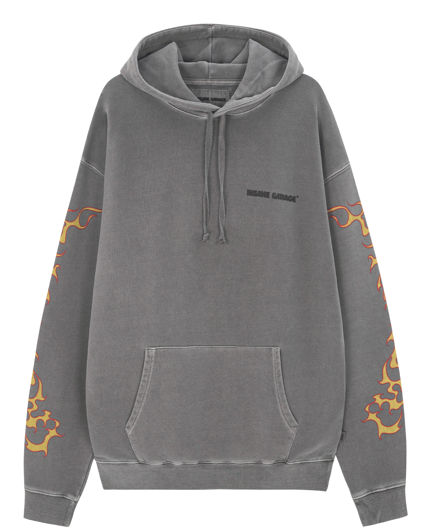 GARMENT DYE GRAPHIC HOODIE_CHARCOAL