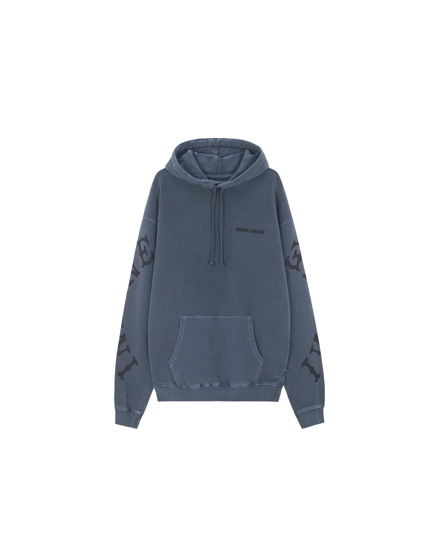 GARMENT DYE GRAPHIC HOODIE_NAVY