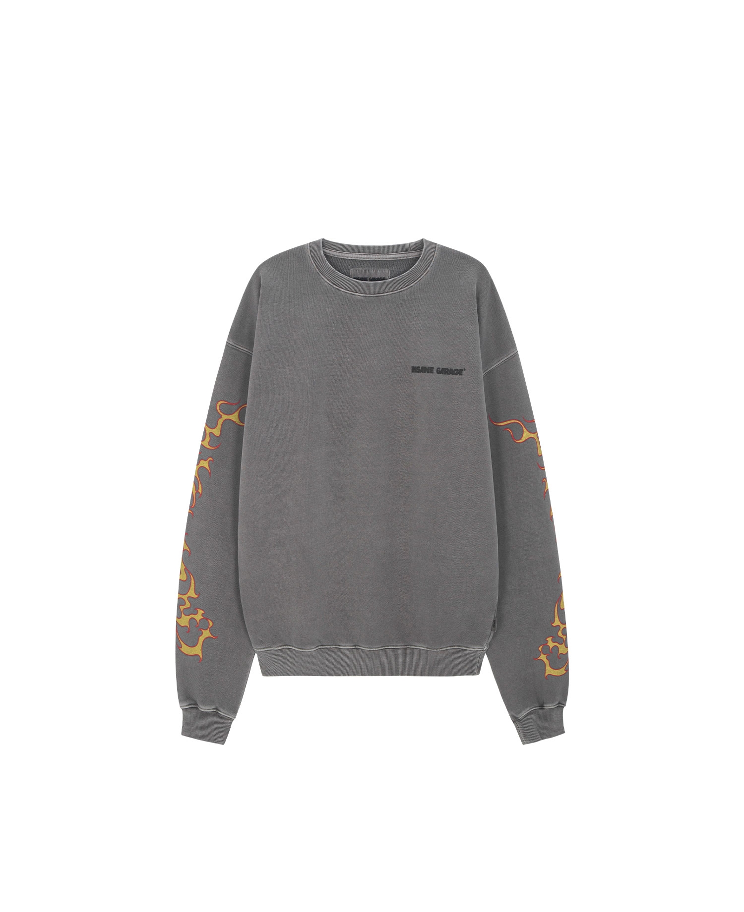 GARMENT DYE SLV GRAPHIC SWEATSHIRT_CHARCOAL