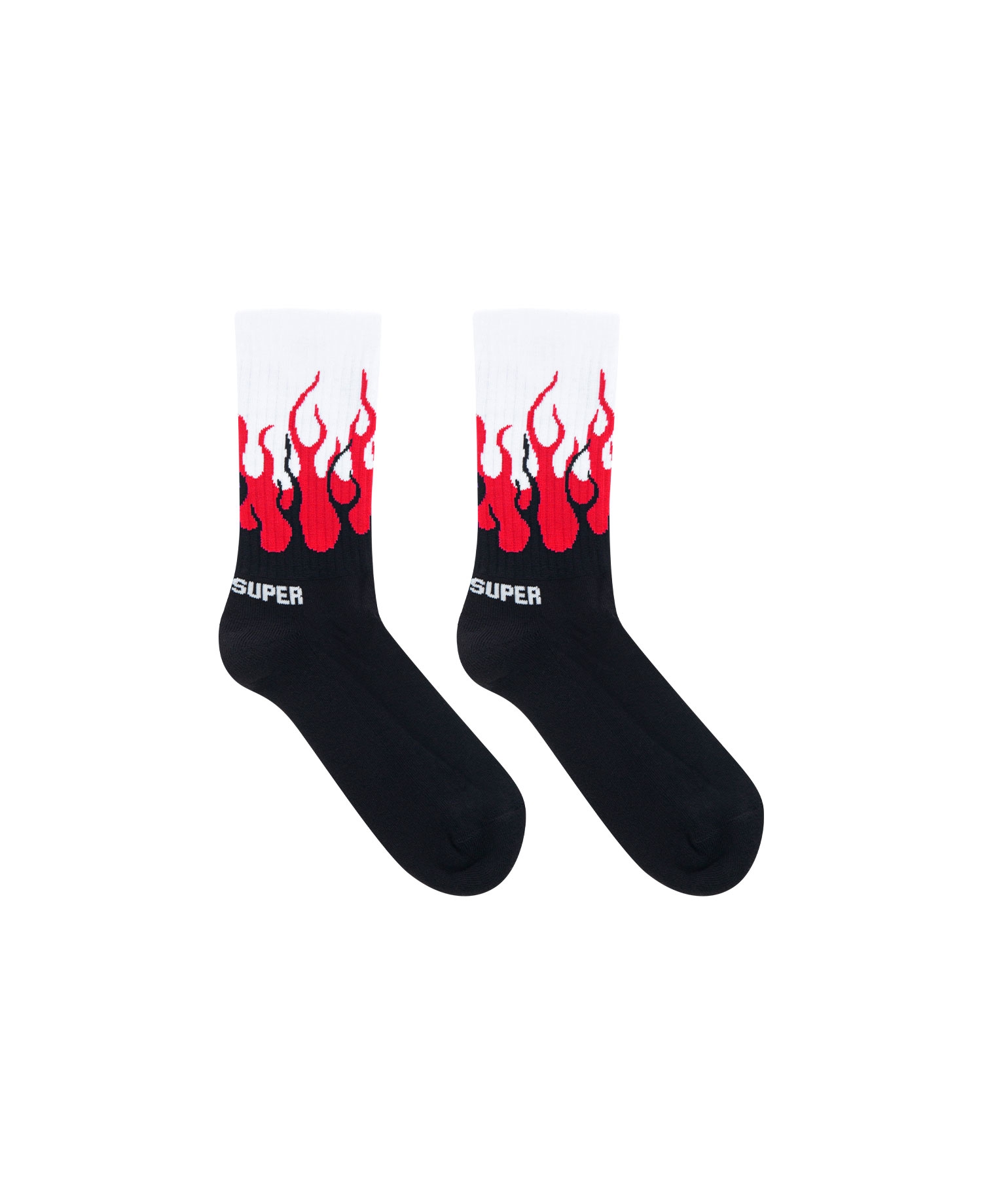 RED DOUBLE FLAMES SOCKS_MULTI