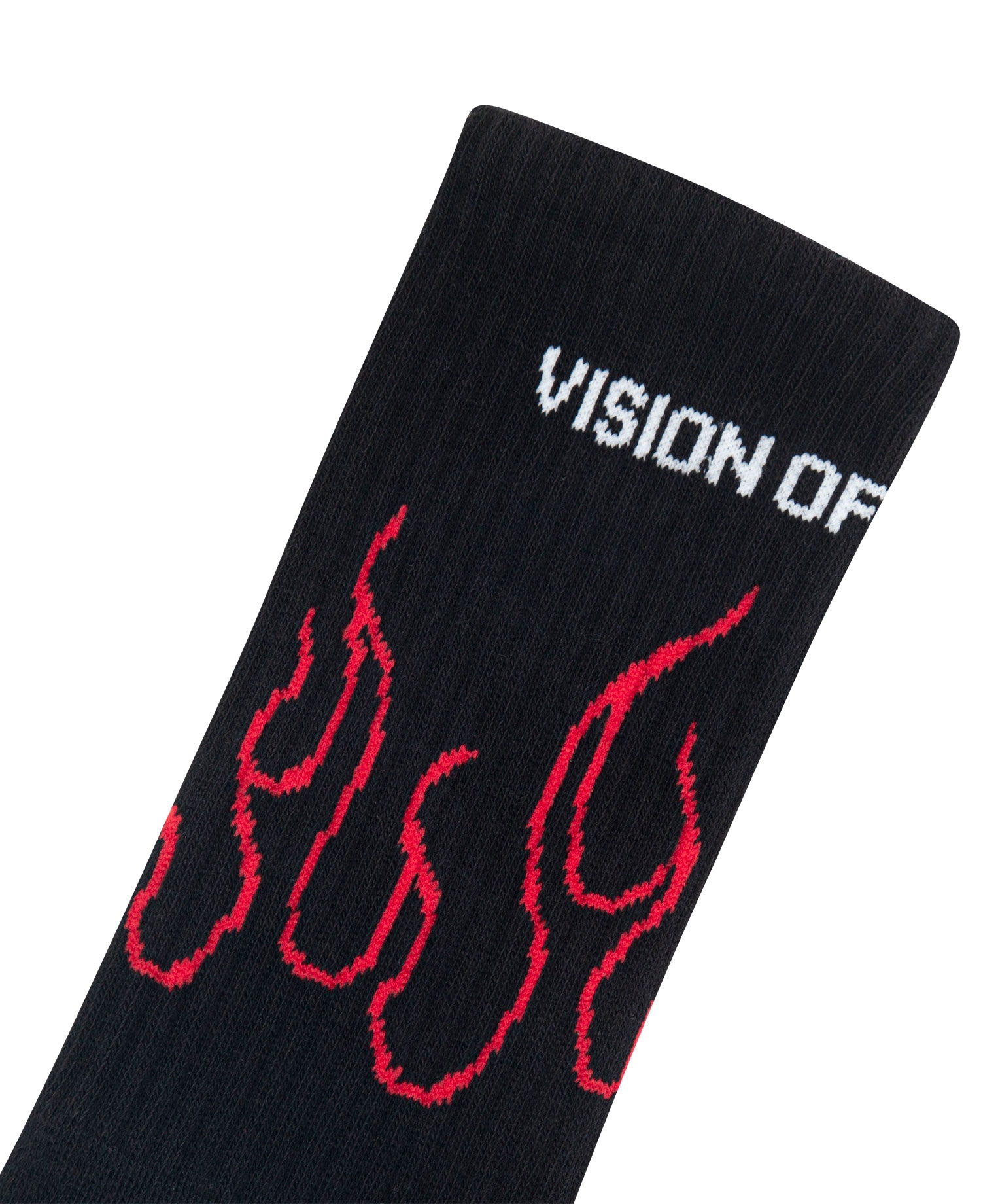 BLACK SOCKS WITH RED CONTOUR FLAMES_BLACK